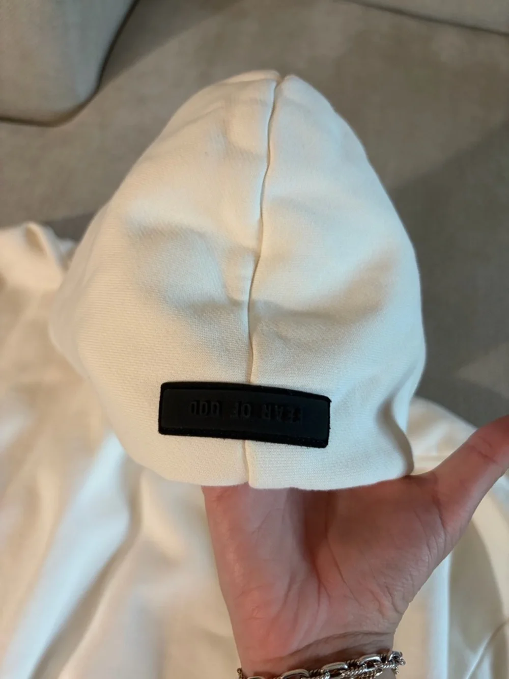 Essentials Fear of God Cloud Dancer White Hoodie - Picture 9 of 14